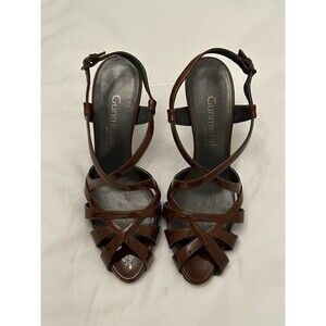 Gunmetal Made In Italy Heels Brown Size 37.5 7 Good Condition